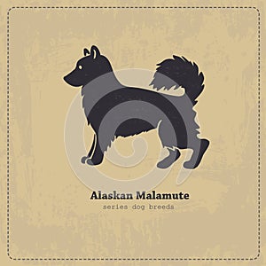 Alaskan Malamute dog silhouette