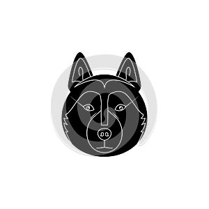 Alaskan Malamute face icon. Popular Breed of dogs element icon. Premium quality graphic design icon. Dog Signs and symbols collect