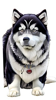 Alaskan Malamute illustration Artificial Intelligence artwork generated