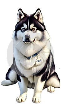 Alaskan Malamute illustration Artificial Intelligence artwork generated