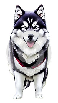 Alaskan Malamute illustration Artificial Intelligence artwork generated
