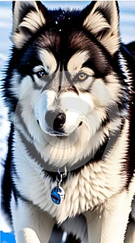 Alaskan Malamute illustration Artificial Intelligence artwork generated