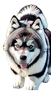 Alaskan Malamute illustration Artificial Intelligence artwork generated