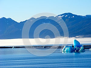 Alaskan morning crystal blue iceberg.