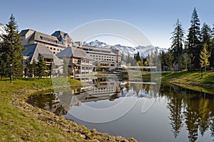 Alaskan resort lodge and lake