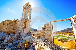 Alassa church at the Kouris Reservoir. Cyprus.
