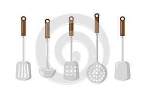 Kitchen Metal Spatula Illustrations Vector Set