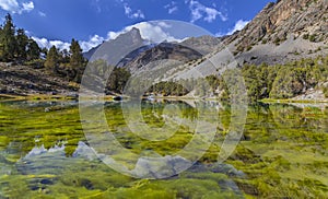 Alaudin lakes of the fan mountains in Tajikistan