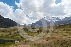 Alay Valley in Osh, Kyrgyzstan. Pamir mountains in Kyrgyzstan