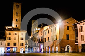 Alba italy, via Cavour at night