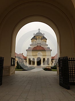 Alba Iulia fortress, An old city in Romania. Church in the middle of the old city