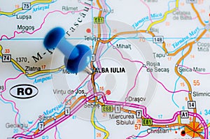 Alba Iulia on map