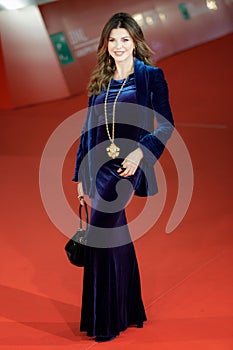 Alba Parietti walks a red carpet