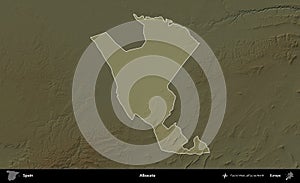 Albacete highlighted, Spain. Physical
