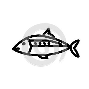 Albacore Tuna fish black icon vector illustration