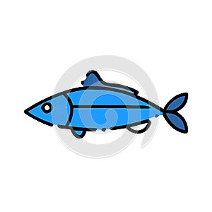 Albacore Tuna fish blue icon vector illustration