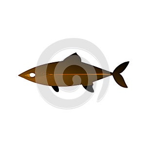 Albacore Tuna fish brown icon vector illustration