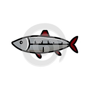 Albacore Tuna fish grey icon vector illustration