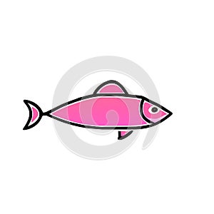 Albacore Tuna fish pink icon vector illustration