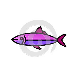 Albacore Tuna fish purple icon vector illustration