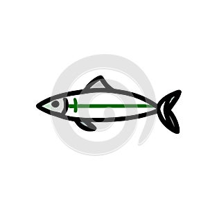 Albacore Tuna fish white icon vector illustration