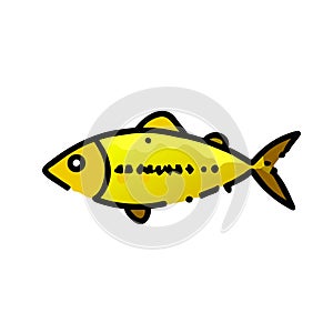 Albacore Tuna fish yellow icon vector illustration