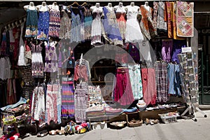 Albaicin, Granada, shops with oriental clothing and merchandise