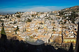 Albaicin in Granada, view from the Alhambra