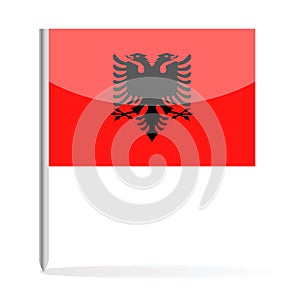 Albania Flag Pin Vector Icon