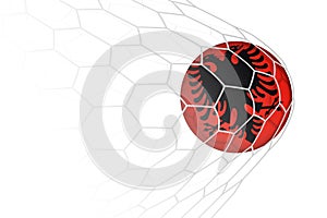 Albania flag soccer ball in net