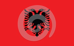 Albania flag vector graphic. Rectangle Albanian flag illustration. Albania country flag is a symbol of freedom, patriotism and