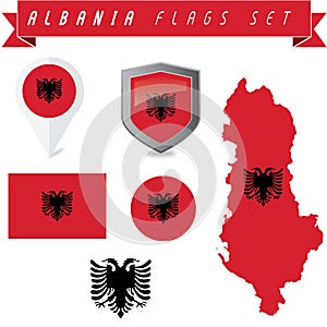 Albania Flags Set