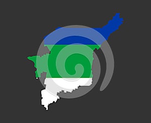 Komi Flag National Europe Flag Map Emblem