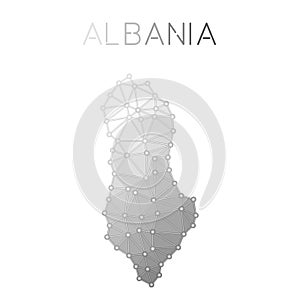 Albania polygonal vector map.