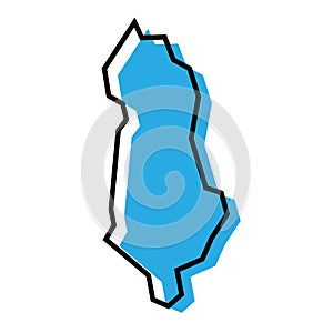 Albania simplified vector map