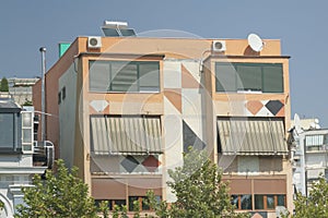 Albania, Tirana, Painted Town Houses