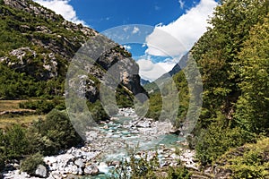 Albania view in mountains Theth river