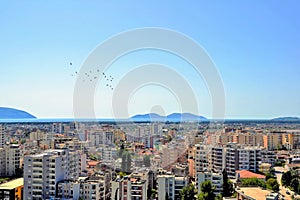 Albania, Vlore/ Vlora, panoramic cityscape seen from Kuzum Baba hill