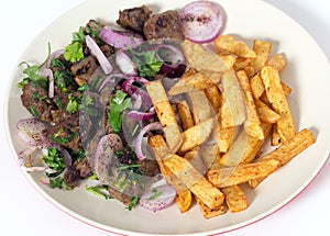 Albanian liver and fries photo