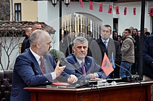 Albanian Prime Minister Edi Rama and Kosovo Prime Minister Hashim Thaci