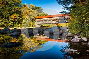 Albany Covered Bridge, along the Kancamagus Highway in White Mountain National Forest, New Hampshire. photo