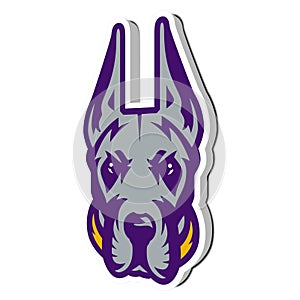 3D Emblem of the Albany Great Danes, isolated on white background. photo