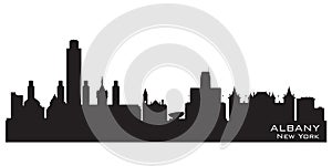 Albany New York city skyline vector silhouette photo