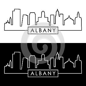 Albany skyline. Linear style.