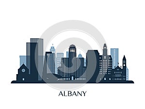 Albany skyline, monochrome silhouette. photo