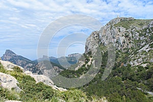 Albercutx watchtower Talaia d`Albercuix on top of mountain in Mallorca, Spain photo