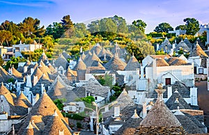 Alberobello, Puglia, Italy: Cityscape over the traditional roofs