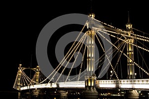 Albert Bridge in London. Night