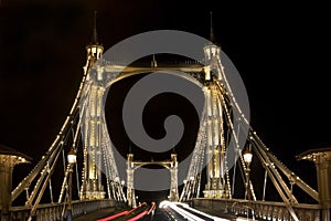 Albert Bridge in London. Night