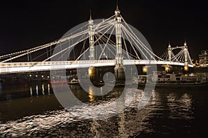 Albert Bridge in London at Night